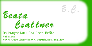 beata csallner business card