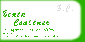 beata csallner business card